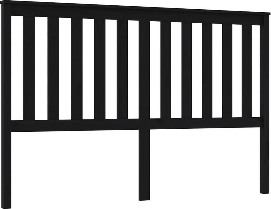 VidaXL Hoofdbord 166x6x101 cm massief grenenhout zwart - Foto 1