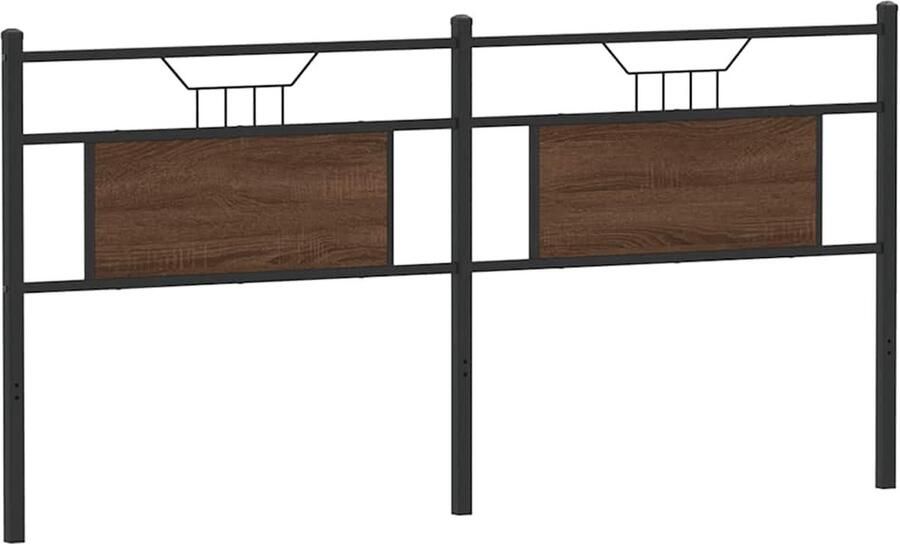VidaXL Hoofdbord 180 cm bewerkt hout en staal bruin eikenkleurig