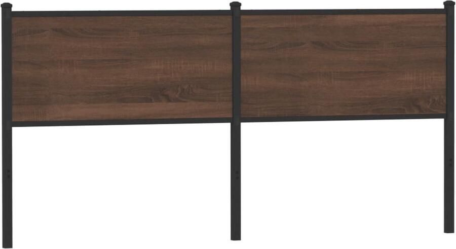 VidaXL Hoofdbord 180 cm bewerkt hout en staal bruin eikenkleurig