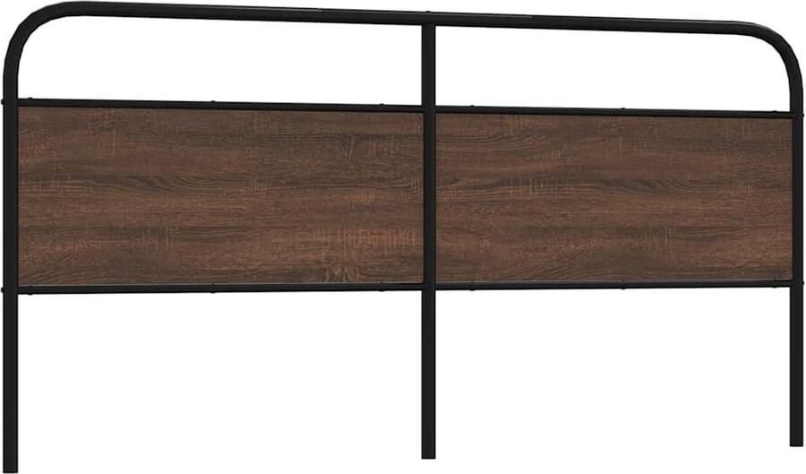 VidaXL Hoofdbord 180 cm bewerkt hout en staal bruin eikenkleurig