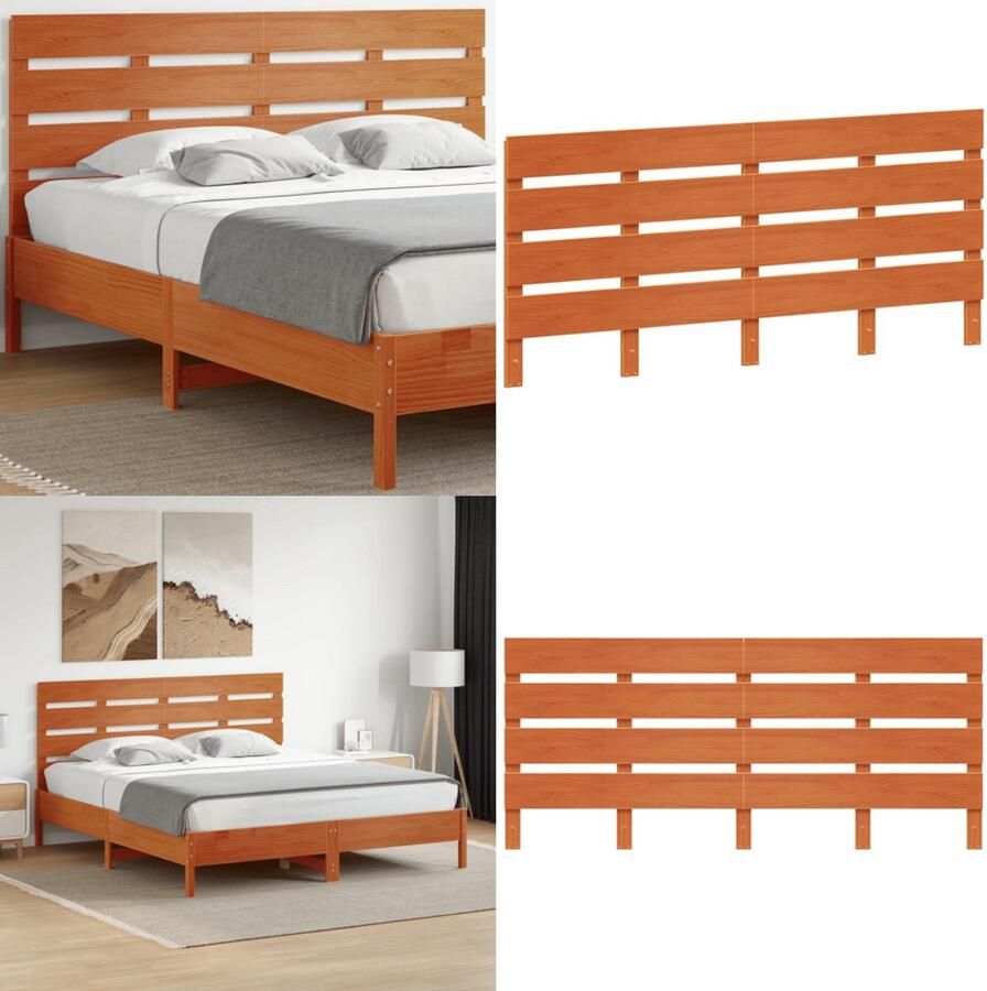 VidaXL Hoofdbord 180 cm massief grenenhout wasbruin Hoofdbord Hoofdborden Bed Hoofdbord Bedhoofdbord