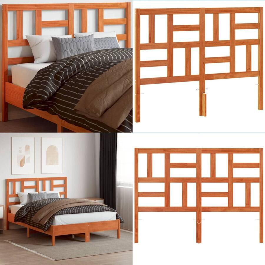 VidaXL Hoofdbord 180 cm massief grenenhout wasbruin Hoofdbord Hoofdborden Bed Hoofdbord Bedhoofdbord