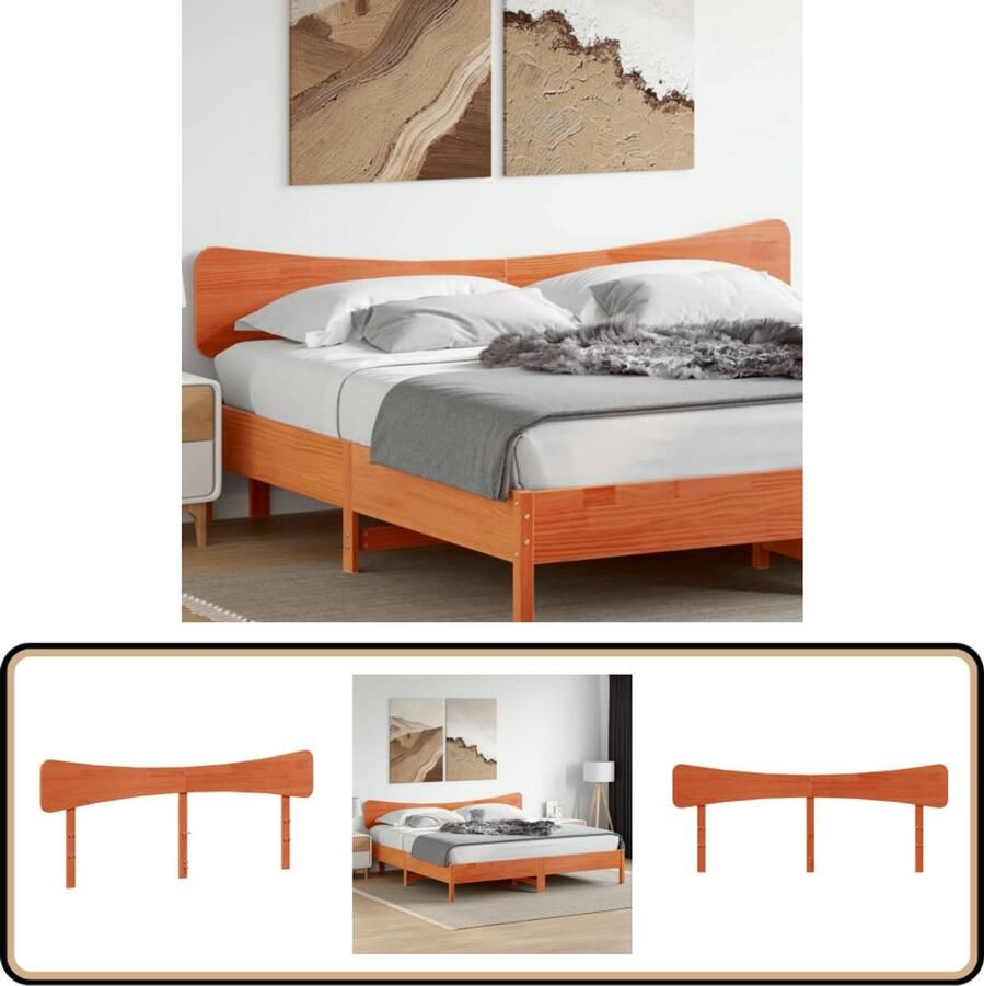 VidaXL Hoofdbord 180 cm Massief Grenenhout Wasbruin Hoofdbord Hoofdborden Bed Hoofdbord Bedhoofdbord
