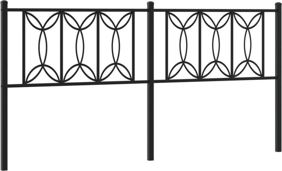 VidaXL Hoofdbord 180 cm metaal zwart