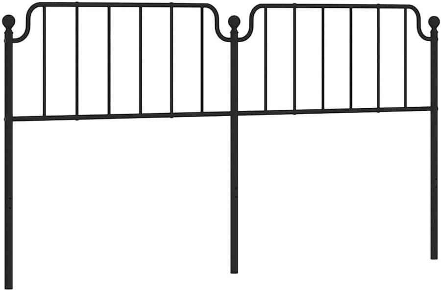 VidaXL Hoofdbord 180 cm metaal zwart