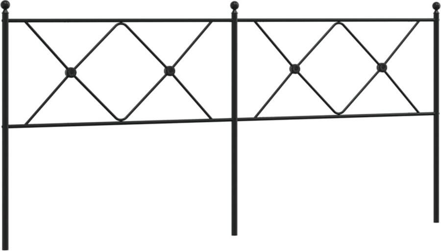 VidaXL Hoofdbord 180 cm metaal zwart