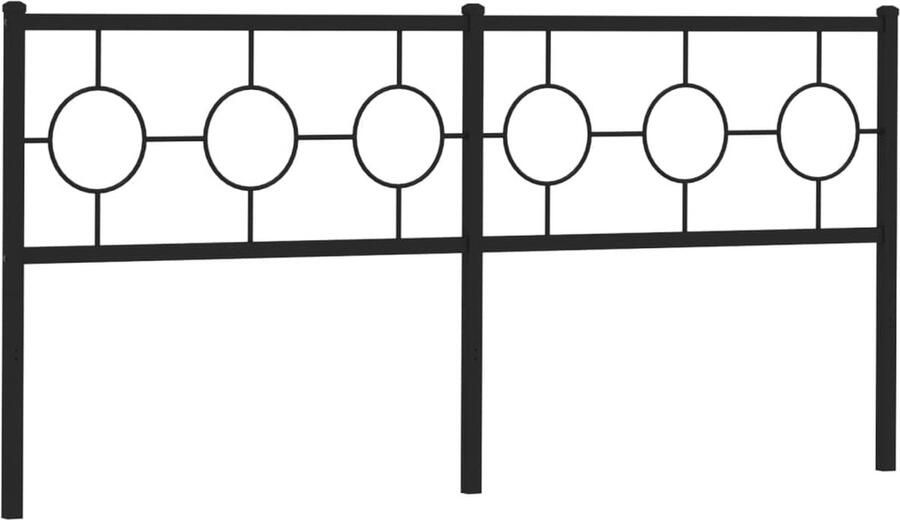 VidaXL Hoofdbord 180 cm metaal zwart