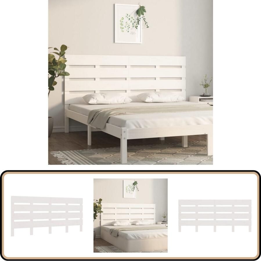 VidaXL Hoofdbord 180x80 cm Wit Grenenhout Hoofdbord Houten Hoofdbord Hoofddekking Slaapkamers Bedroom Decor