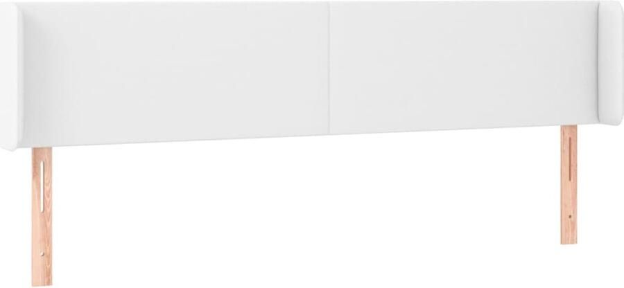 VidaXL Hoofdbord met randen 183x16x78 88 cm kunstleer wit