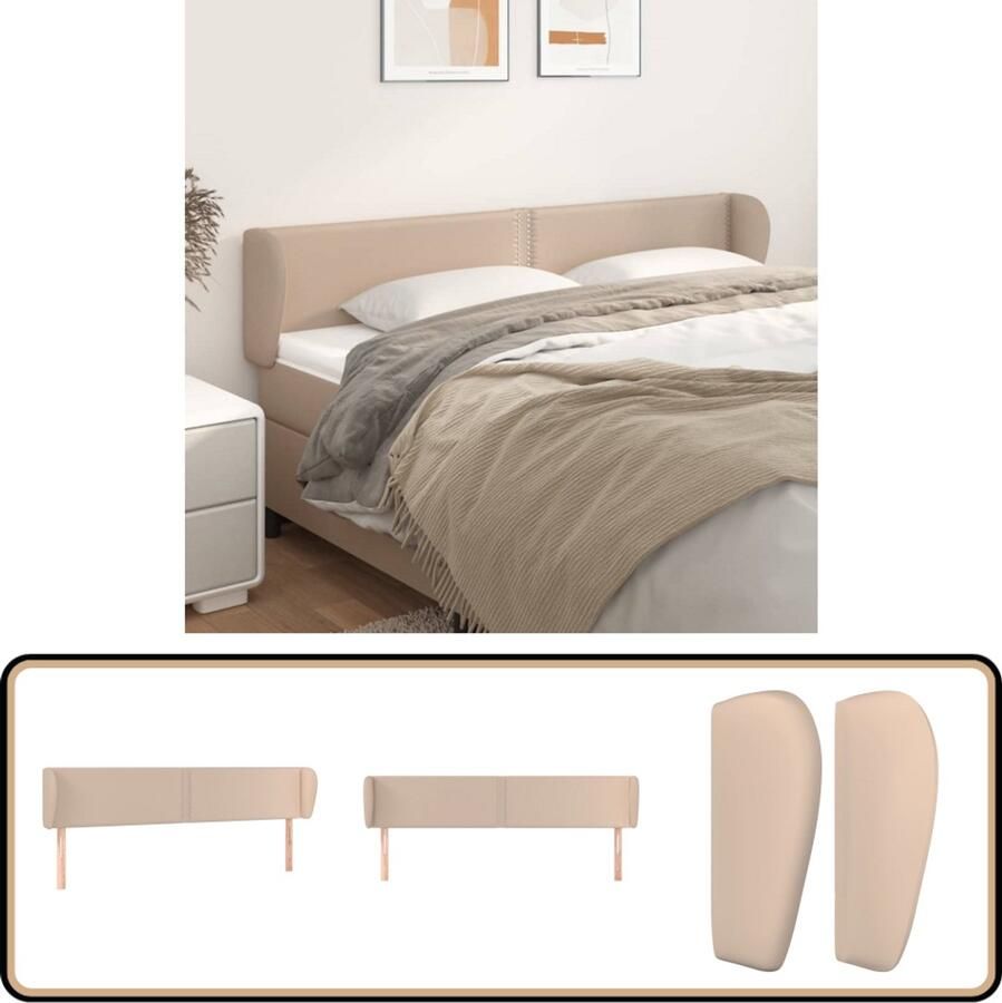 VidaXL Hoofdbord 183x23x78 88 cm Kunstleer Cappuccino Hoofd Bord Hoofdeinde Kapstok Bedroom Decor Slaapkamersdecoratie