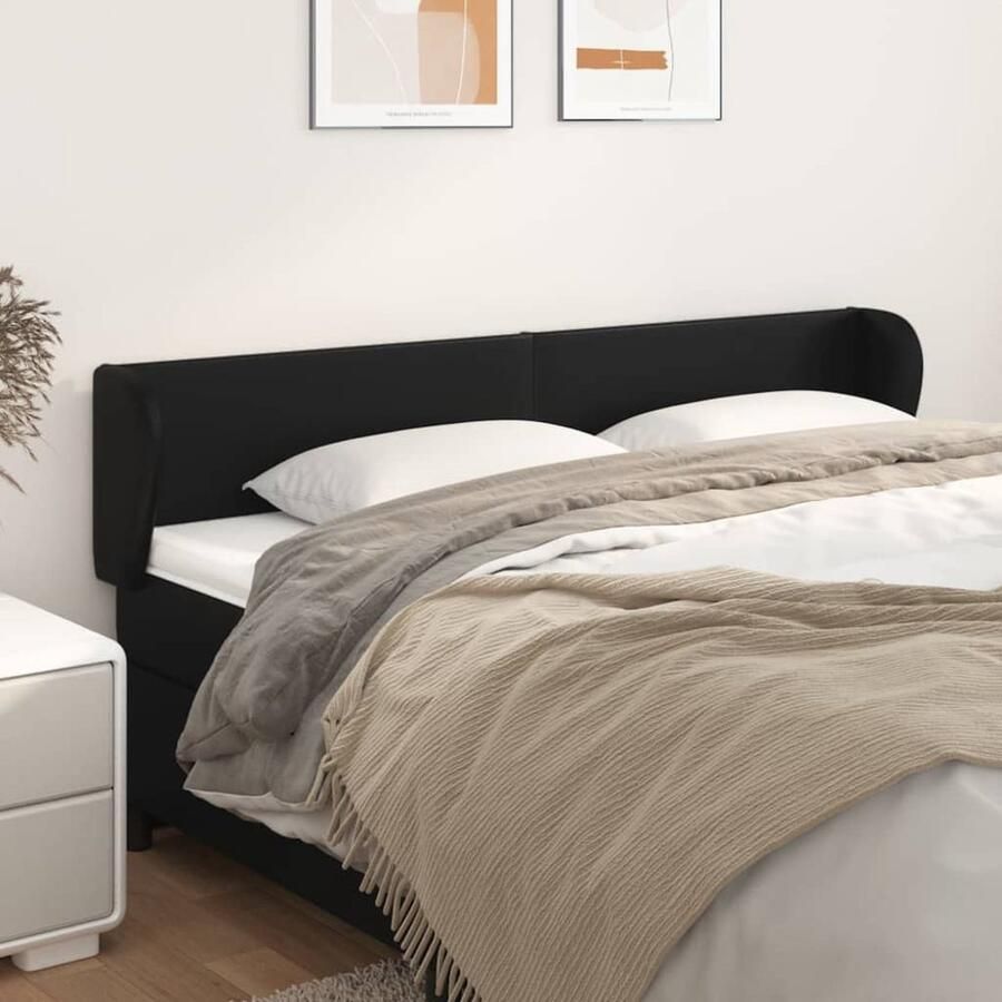 VidaXL Hoofdbord 183x23x78 88 cm Kunstleer Zwart Hoofd Bord Hoofdbord Classic Bedhead Zwarte Hoofdbord Lederlook Hoofdbord Kunstleder Hoofdbord Adjustable Headboard - Foto 2