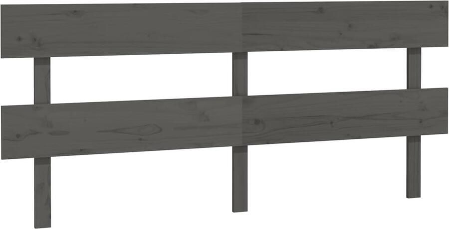 VidaXL Hoofdbord 184x3x81 cm massief grenenhout grijs