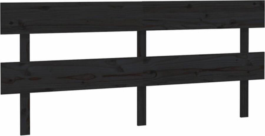 VidaXL Hoofdbord 184x3x81 cm massief grenenhout zwart