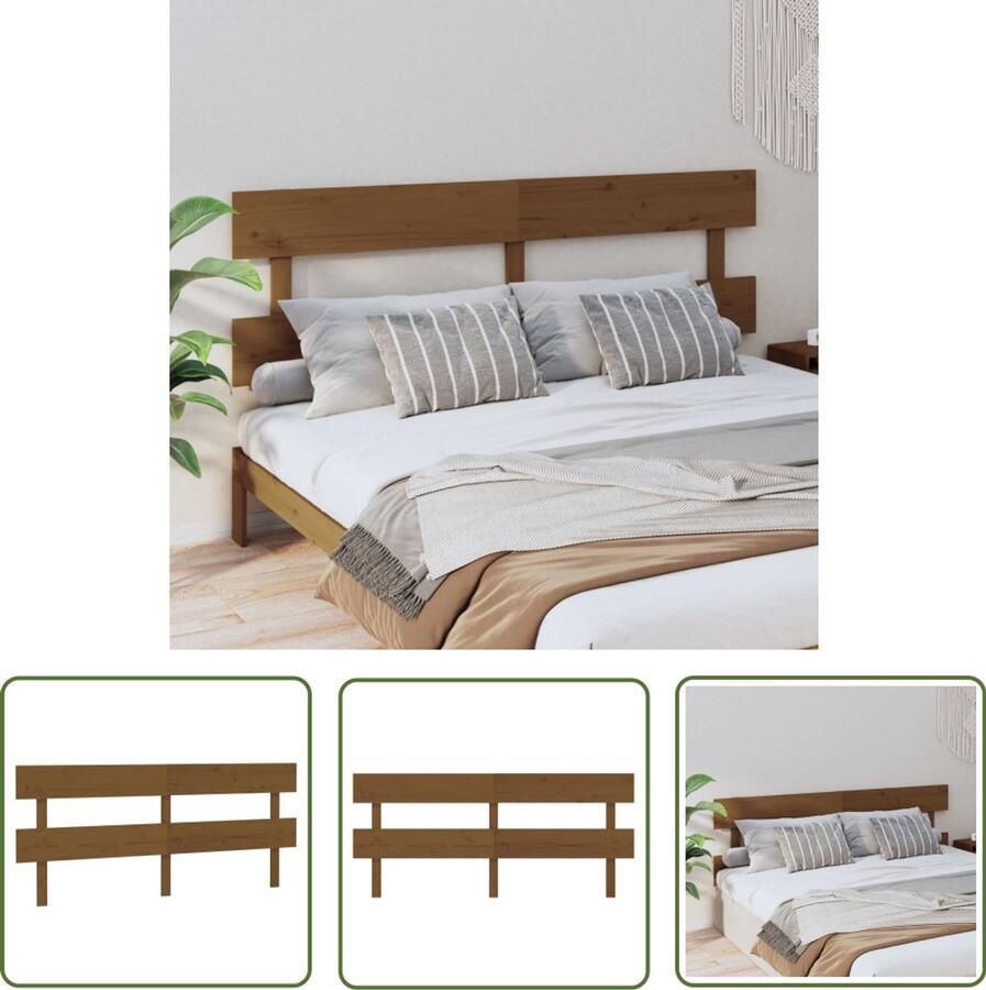 VidaXL Hoofdbord 184x81 cm Massief Grenenhout Houten Hoofdbord Hoofdeinde Massief Hout Grenenhout Bruine Hoofdbord Kamerdecoratie Slaapkamers Bed Accessoires