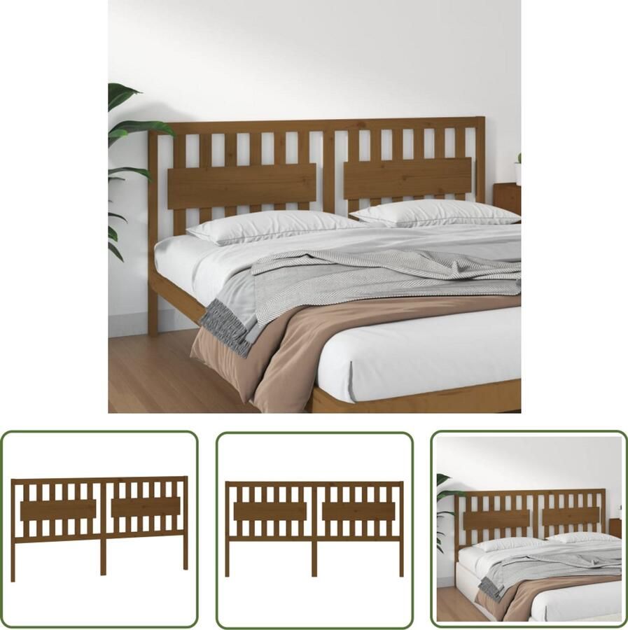 VidaXL Hoofdbord 185 5x4x100 cm Grenenhout Honingbruin Hoofd Bord Bed Frame Hout Grenenhout Bruine Kleur Landelijk Interieur Vintage Stijl Comfortabel