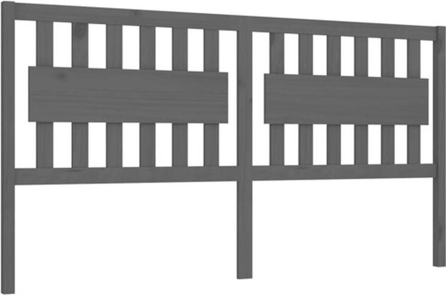 VidaXL Hoofdbord 185 5x4x100 cm massief grenenhout grijs