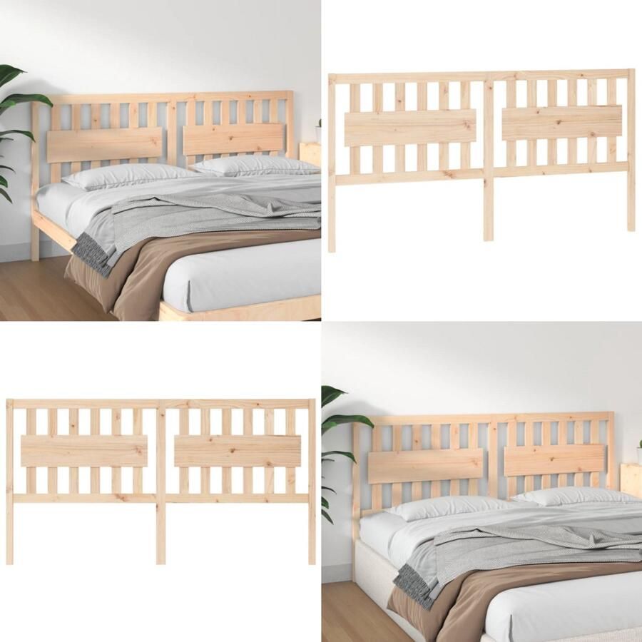 VidaXL Hoofdbord 185 5x4x100 cm massief grenenhout Hoofdbord Hoofdborden Hoofdeinde Houten Hoofdbord