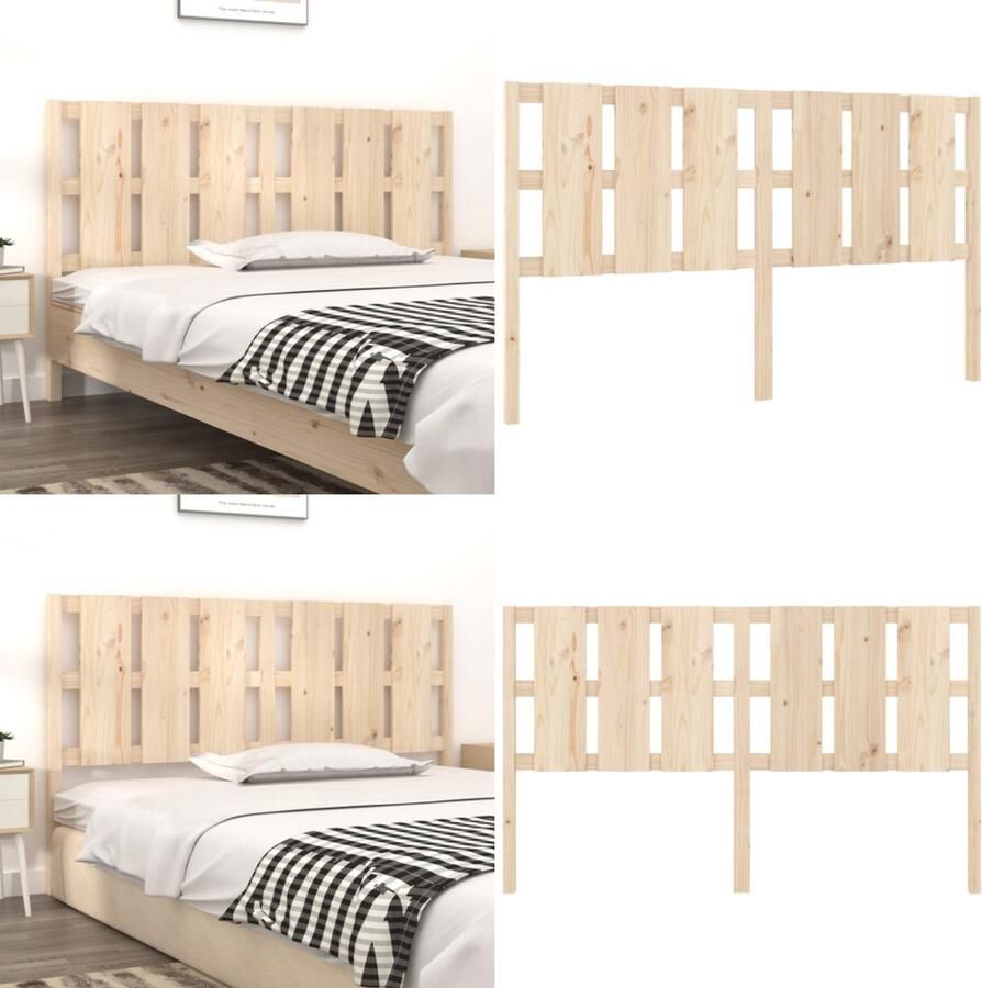 VidaXL Hoofdbord 185 5x4x100 cm massief grenenhout zwart Hoofdbord Hoofdborden Hoofdeinde Houten Hoofdbord - Foto 1