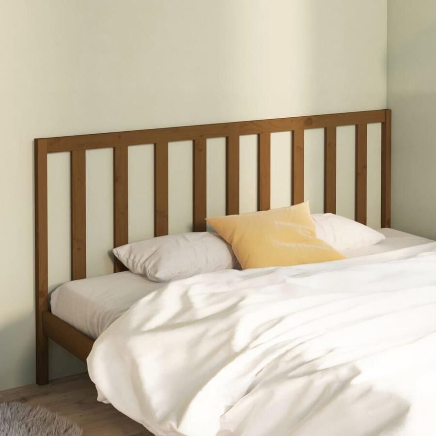 VidaXL Hoofdbord 186x100 cm Grenenhout Honingbruin Houten Hoofdbord Klassieke Hoofdbord Hoofddekens Bedroom Decor Massief Hout Bruine Meubels Kamerdecoratie Slaapkamervloeren - Foto 2