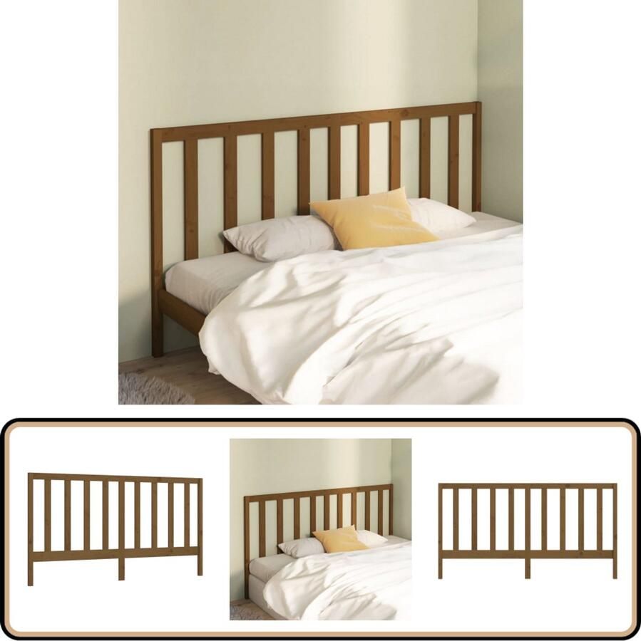 VidaXL Hoofdbord 186x100 cm Grenenhout Honingbruin Houten Hoofdbord Klassieke Hoofdbord Hoofddekens Bedroom Decor Massief Hout Bruine Meubels Kamerdecoratie Slaapkamervloeren