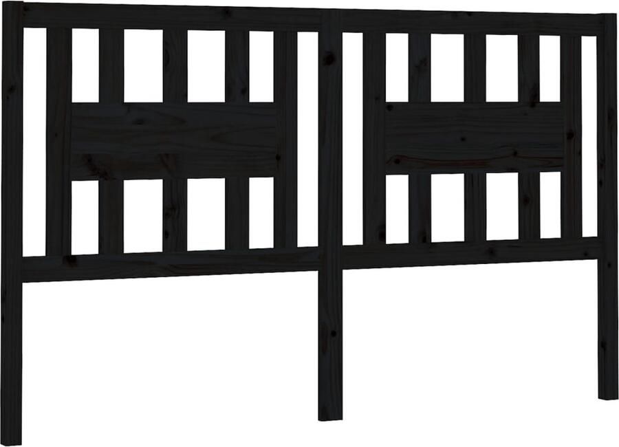 VidaXL Hoofdbord 141x4x100 cm massief grenenhout zwart