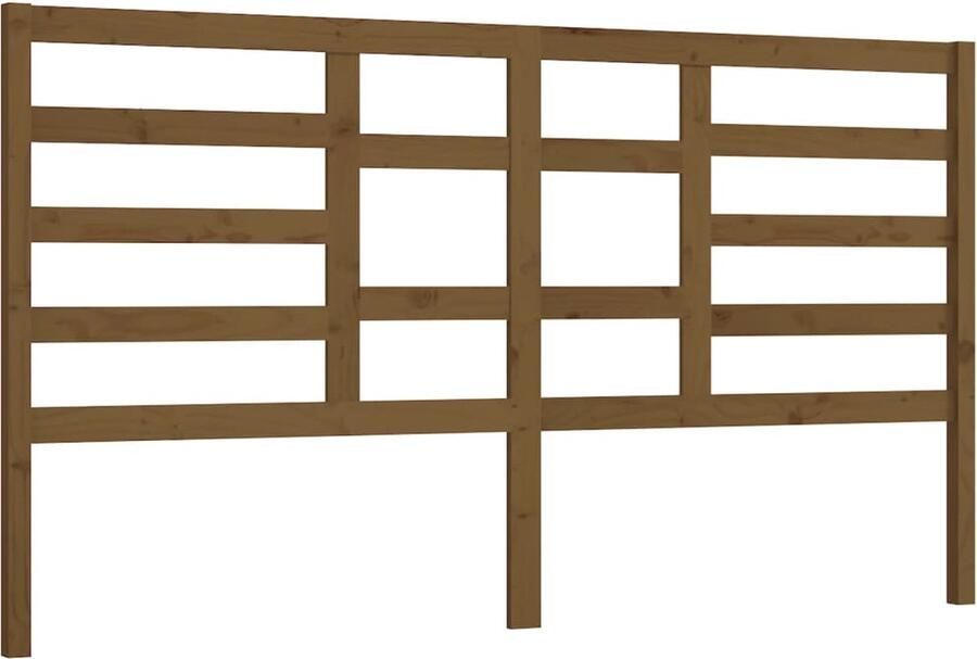 VidaXL Hoofdbord 186x4x104 cm massief grenenhout honingbruin