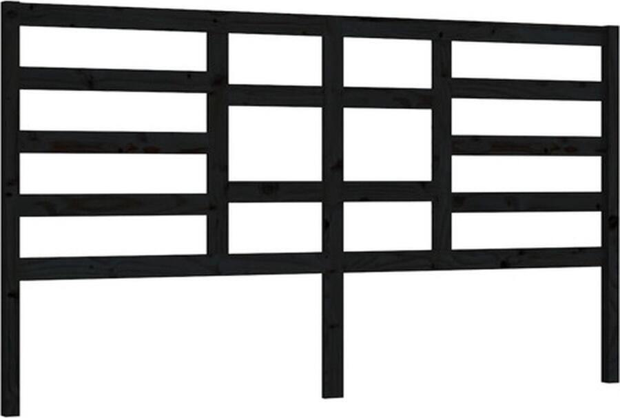 VidaXL Hoofdbord 206x4x104 cm massief grenenhout zwart - Foto 3