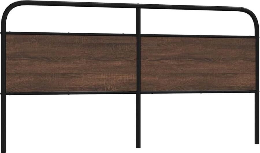 VidaXL Hoofdbord 190 cm bewerkt hout en staal bruin eikenkleurig