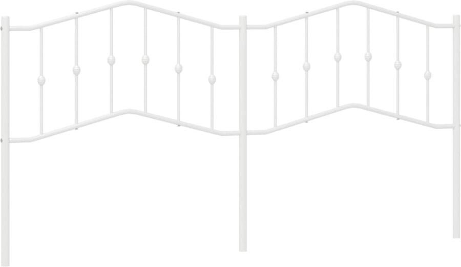 VidaXL Hoofdbord 193 cm metaal wit - Foto 3