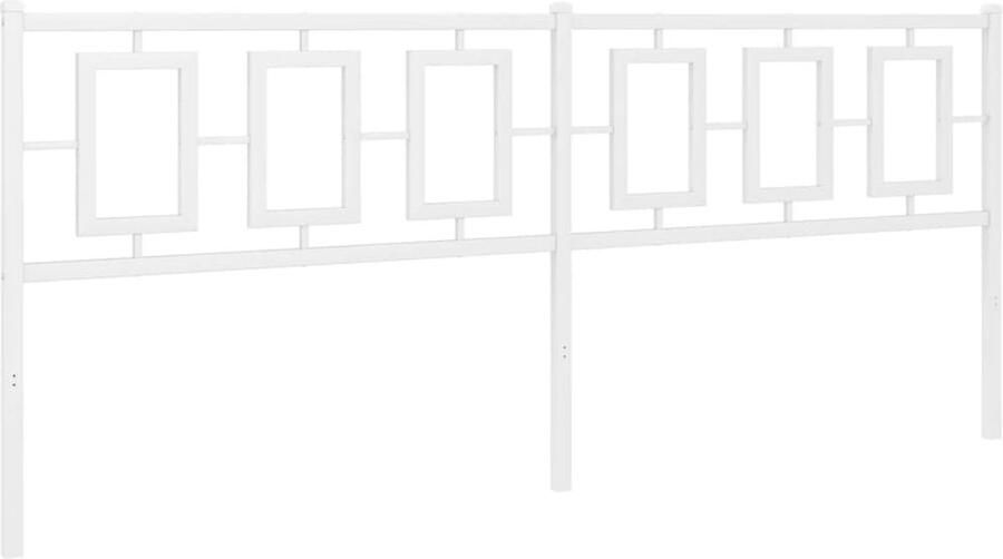 VidaXL Hoofdbord 193 cm metaal wit - Foto 2