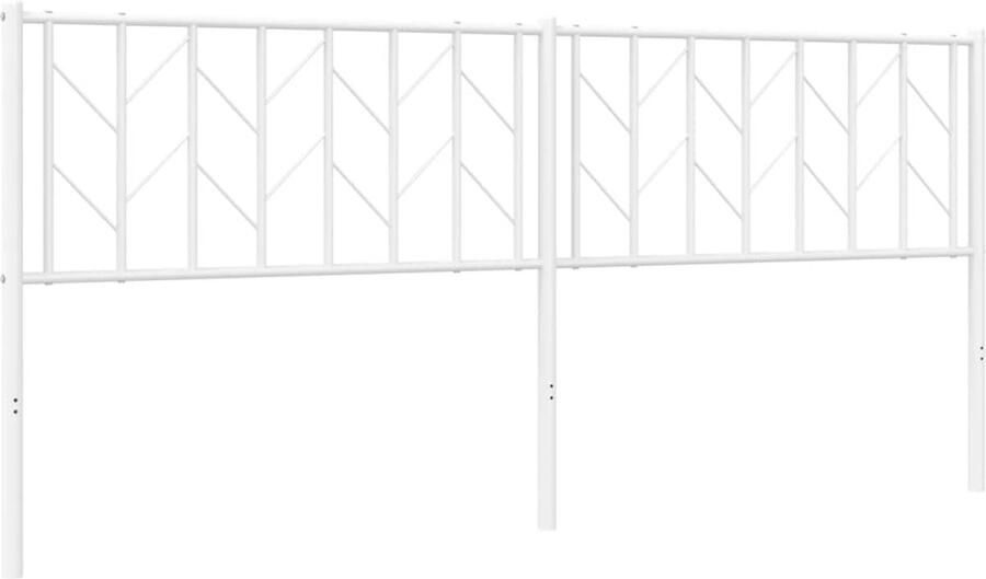 VidaXL Hoofdbord 193 cm metaal wit - Foto 2