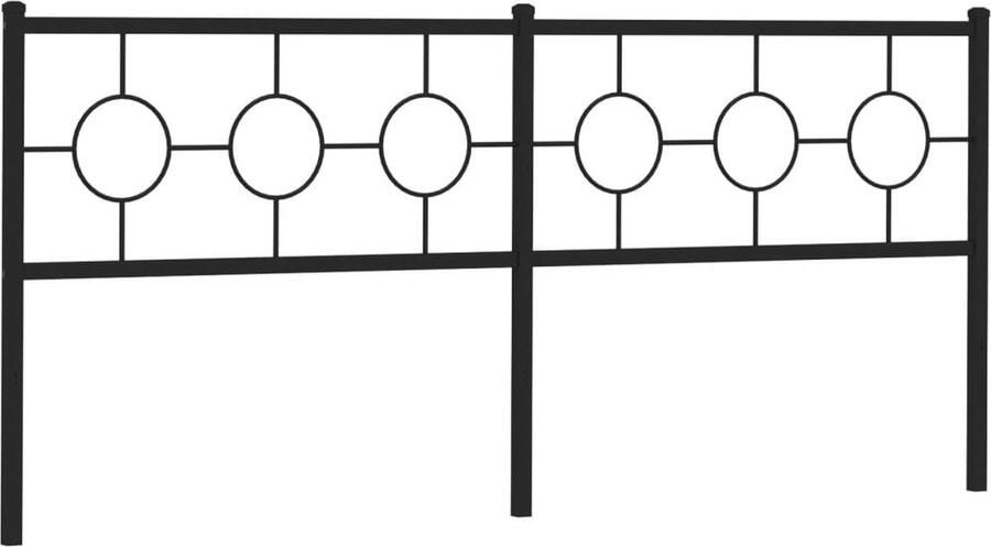 VidaXL Hoofdbord 193 cm metaal zwart