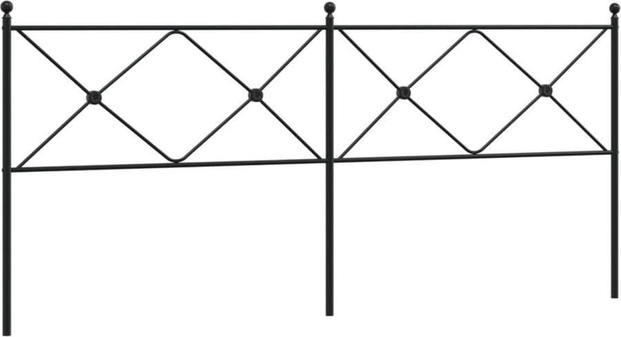 VidaXL Hoofdbord 193 cm metaal zwart
