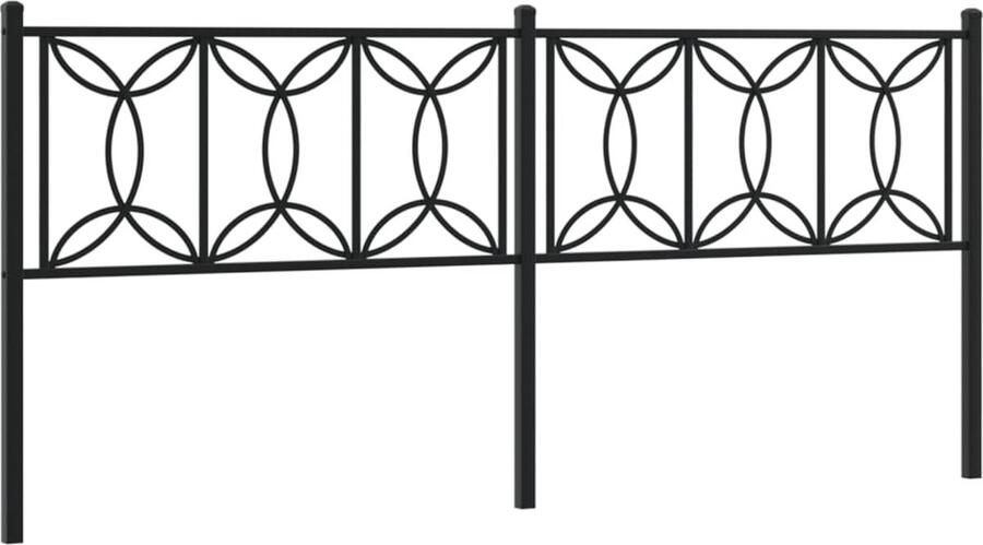 VidaXL Hoofdbord 193 cm metaal zwart