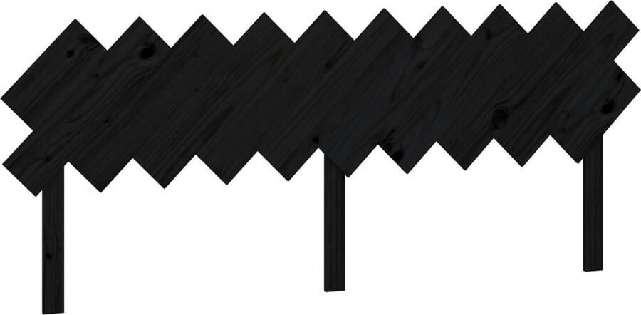VidaXL Hoofdbord Zwart Massief Grenenhout 196x80 5 cm Hoofdboard Hoofdeinde Houten Hoofdbord Grenenhout Zwart Landelijk Rustic - Foto 2
