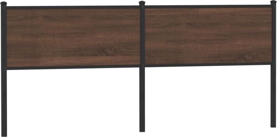 VidaXL Hoofdbord 200 cm bewerkt hout en staal bruin eikenkleurig
