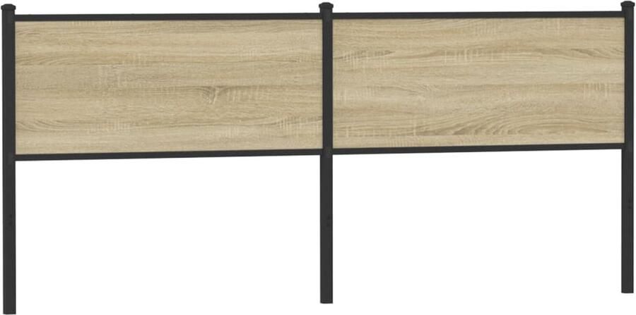 VidaXL Hoofdbord 200 cm bewerkt hout en staal sonoma eikenkleurig
