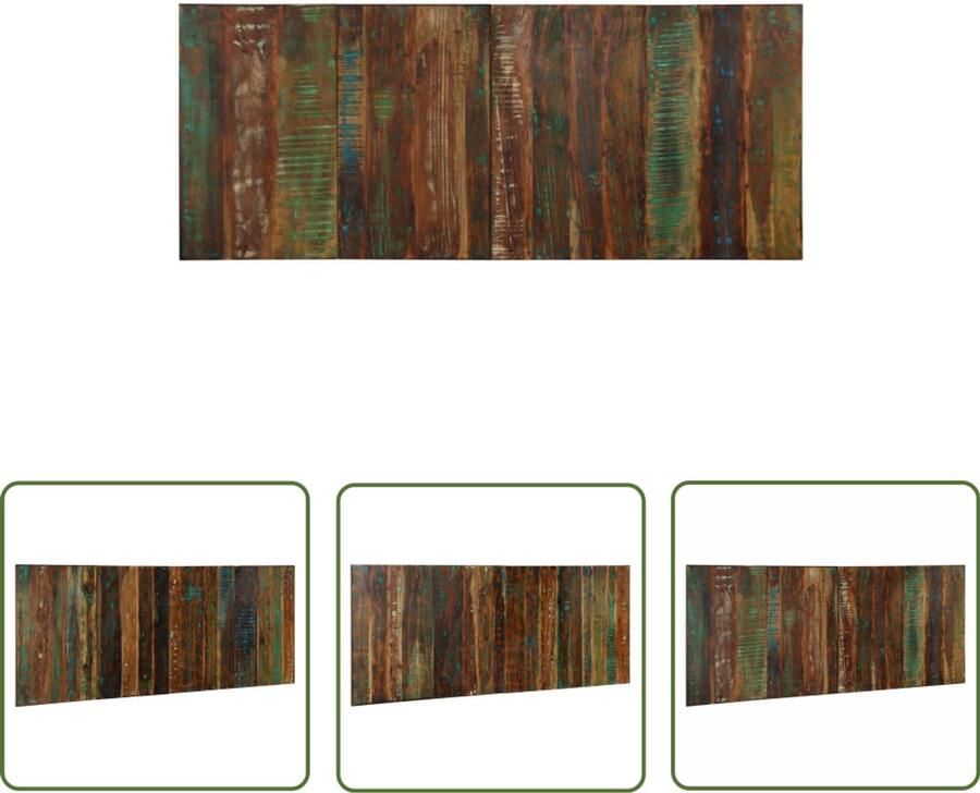 VidaXL Hoofdbord 200 cm Gerecycled Hout Meerkleurig Hoofdbord Industrieel Meubilair Houten Hoofdbord Vintage Hoofdbord Recyceld Hout