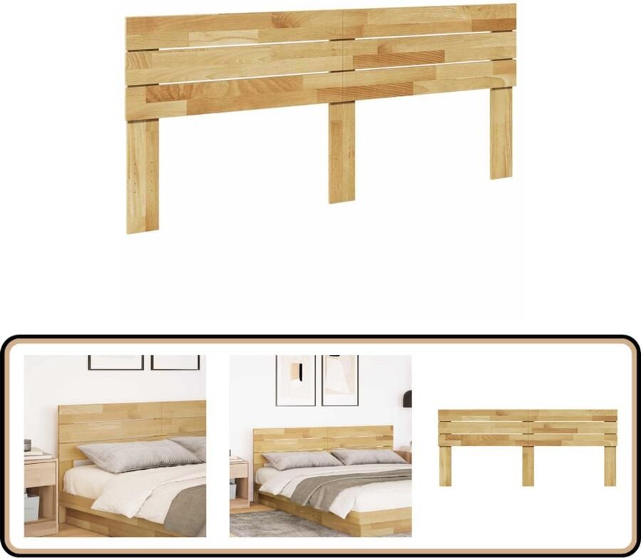 VidaXL Hoofdbord 200 cm Massief Eikenhout Hoofdbord Bedbank Eikenhouten Meubels Houten Hoofdbord Slaapkamervloerisolatie