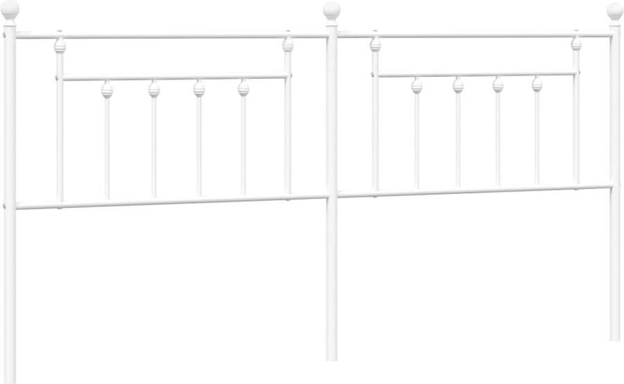 VidaXL Hoofdbord 200 cm metaal wit - Foto 2