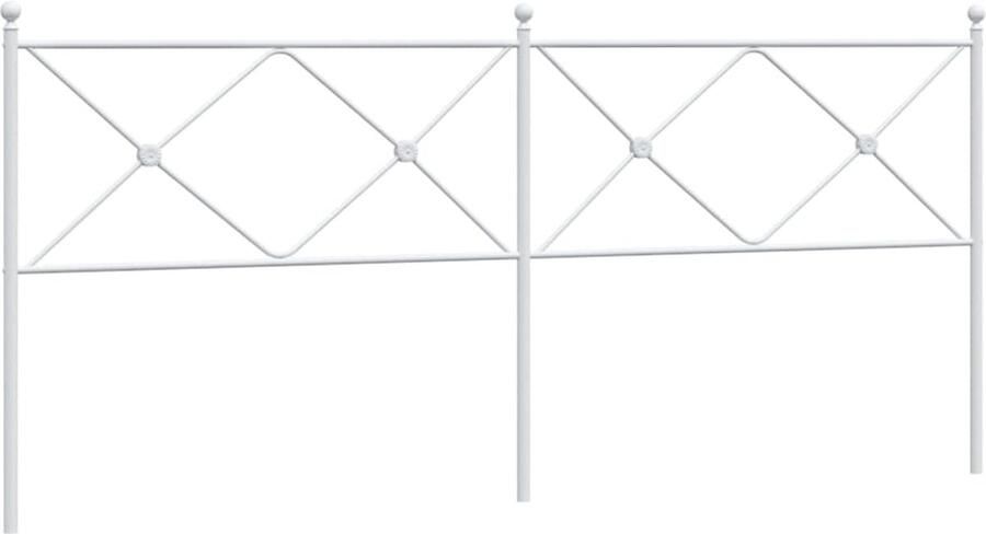 VidaXL Hoofdbord 200 cm metaal wit - Foto 3