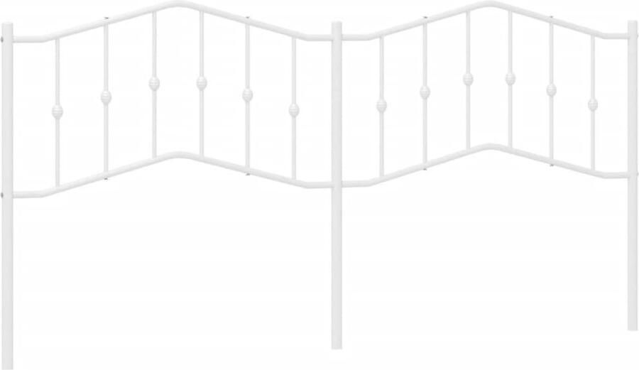 VidaXL Hoofdbord 200 cm metaal wit - Foto 3