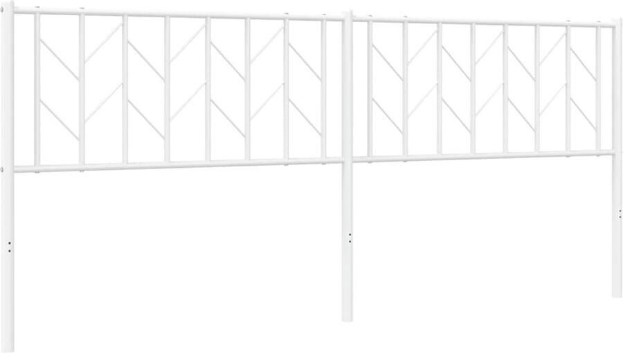 VidaXL Hoofdbord 200 cm metaal wit - Foto 3