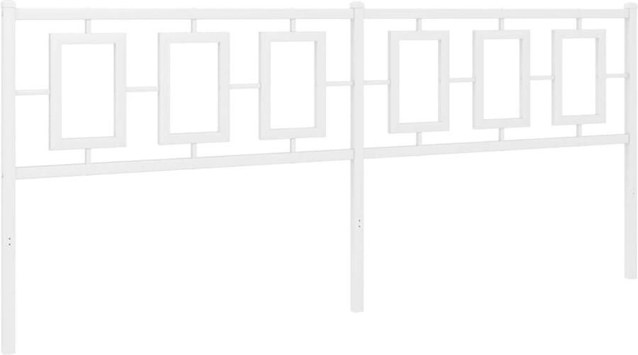 The Living Store Hoofdbord Staal 206 x 91 cm Wit Hoofdbord Hoofd Bord Beddecoratie Slaapkamer Decoratie Houten Hoofdbord - Foto 2