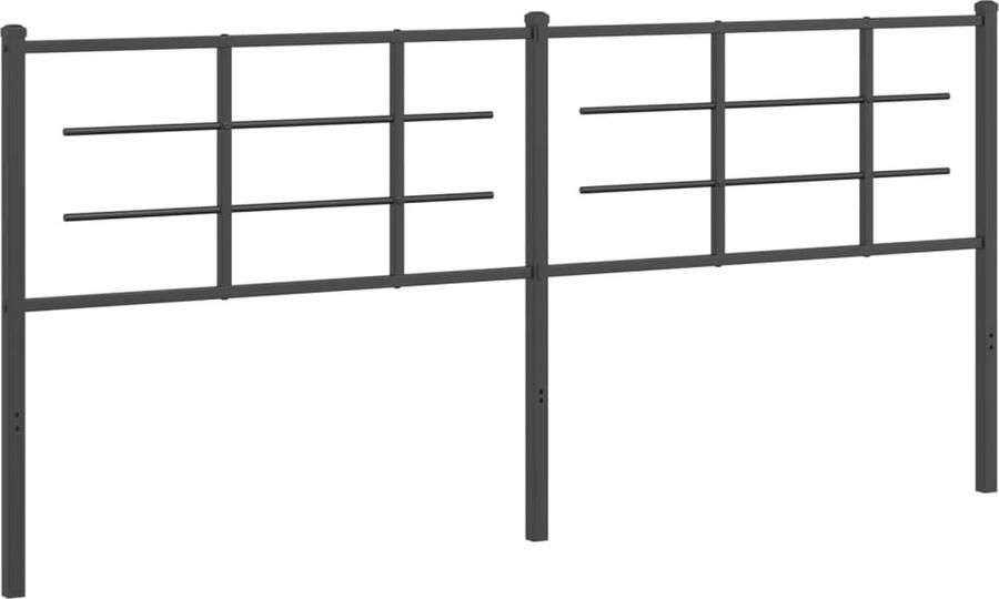 VidaXL Hoofdbord 200 cm metaal zwart