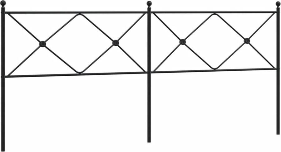 VidaXL Hoofdbord 200 cm metaal zwart