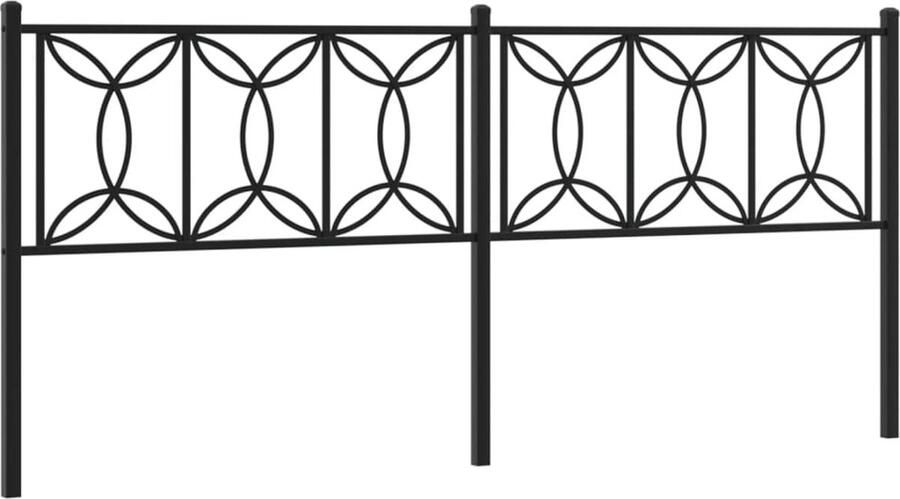 VidaXL Hoofdbord 200 cm metaal zwart