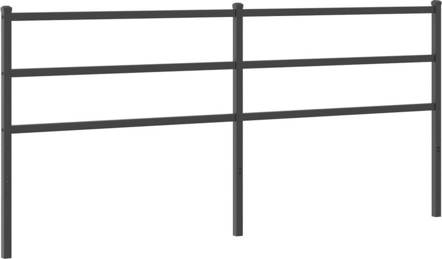 VidaXL Hoofdbord 200 cm metaal zwart