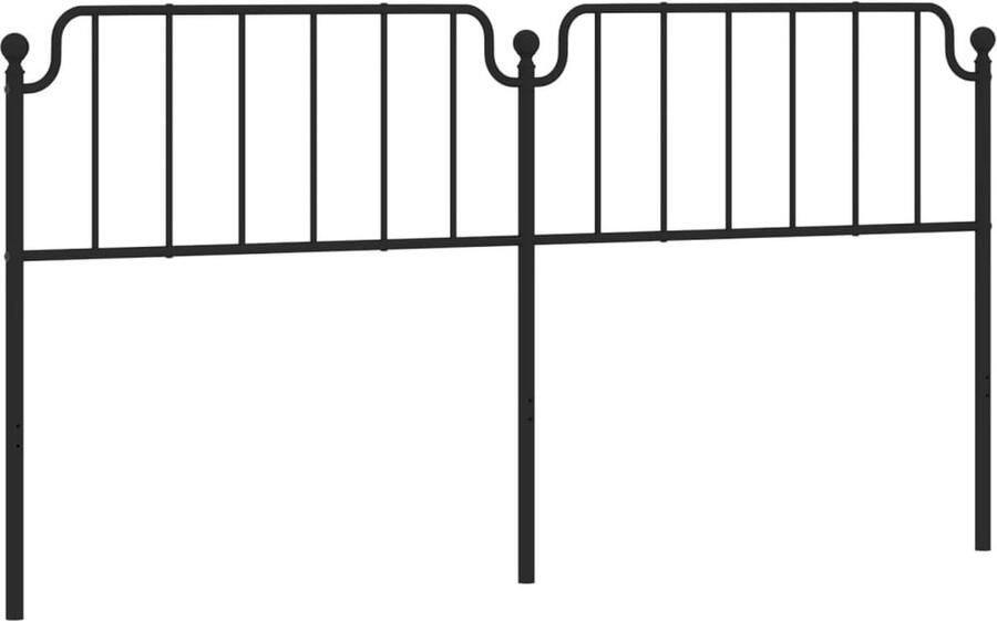 VidaXL Hoofdbord 200 cm metaal zwart