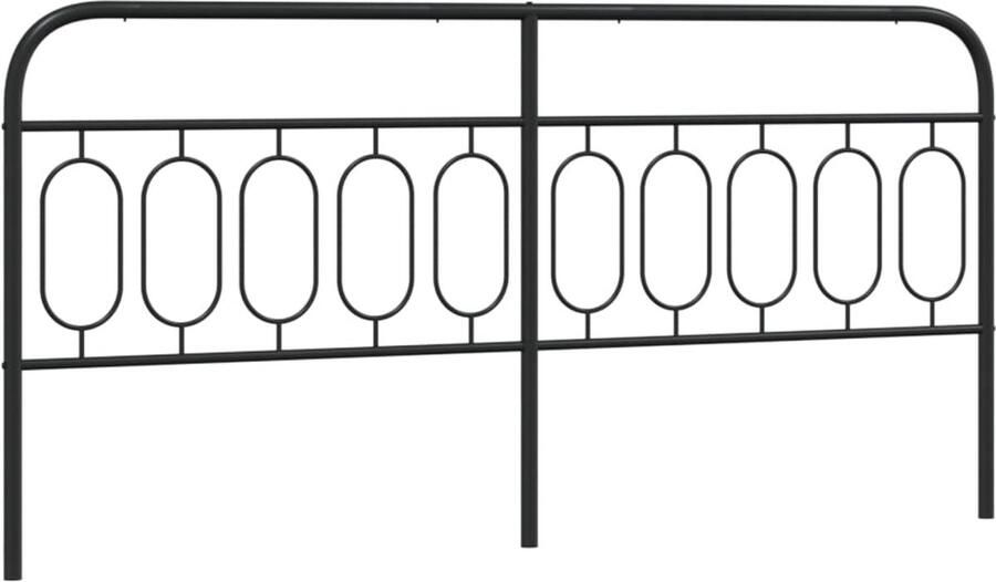 VidaXL Hoofdbord 200 cm metaal zwart